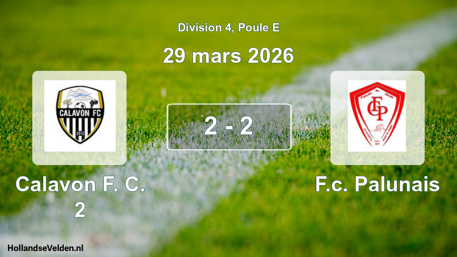 Match joué: Calavon F. C. 2 - F.c. Palunais 2 - 2 (29 mars 2026)