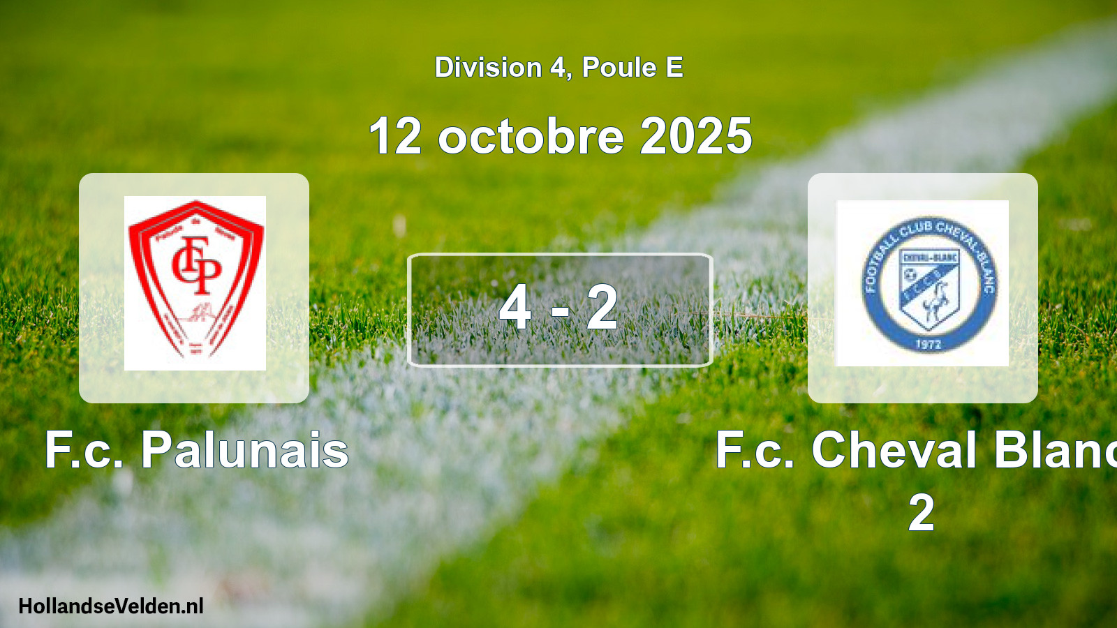 Match joué: F.c. Palunais - F.c. Cheval Blanc 2 4 - 2 (12 octobre 2025)