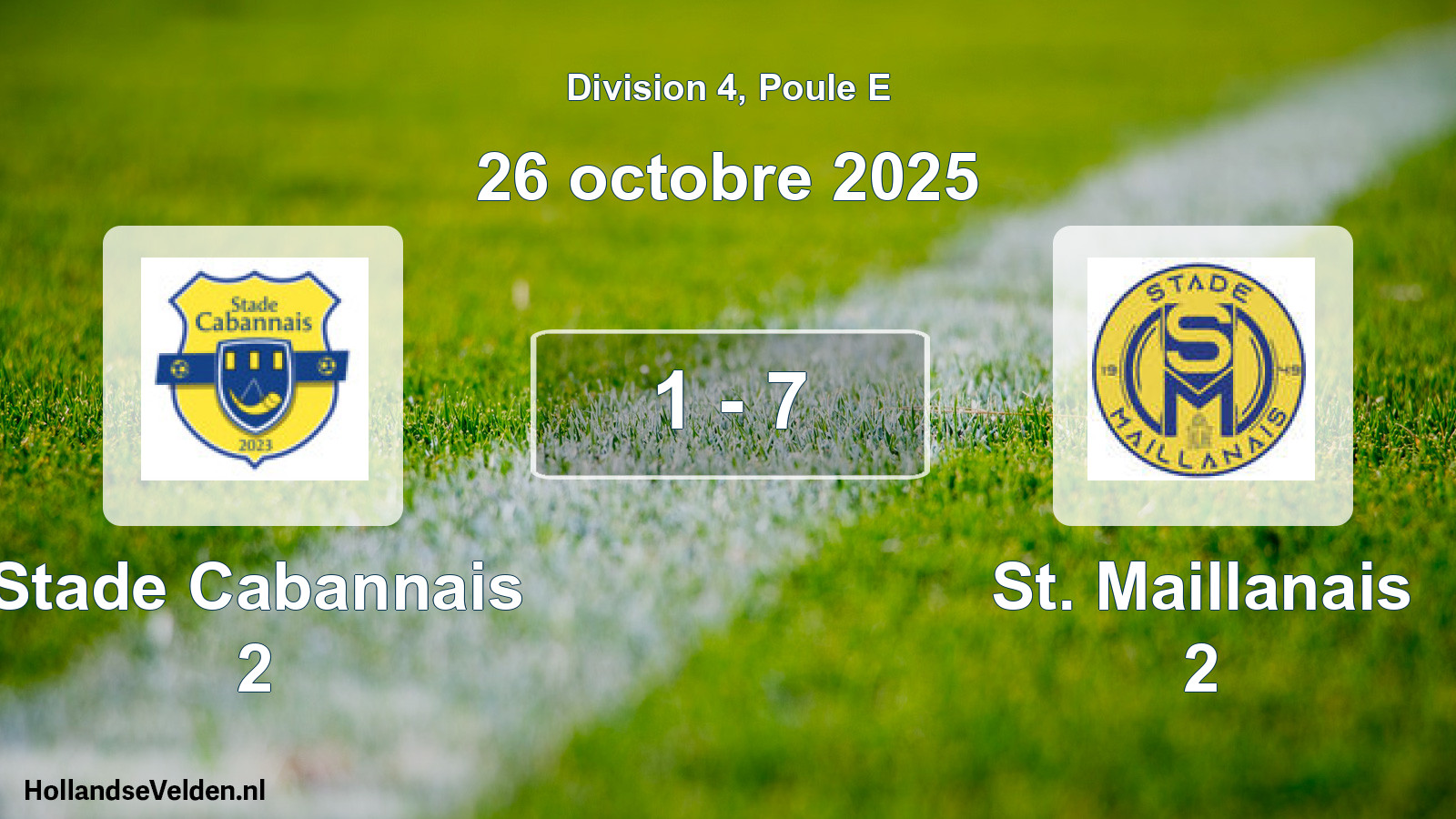 Total number of matches played: Stade Cabannais 2 - St. Maillanais 2 1 - 7 (26 October 2025)