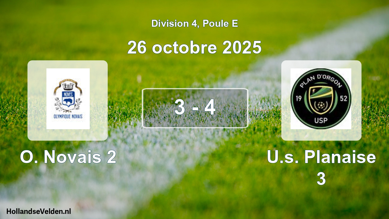Match joué: O. Novais 2 - U.s. Planaise 3 3 - 4 (26 octobre 2025)