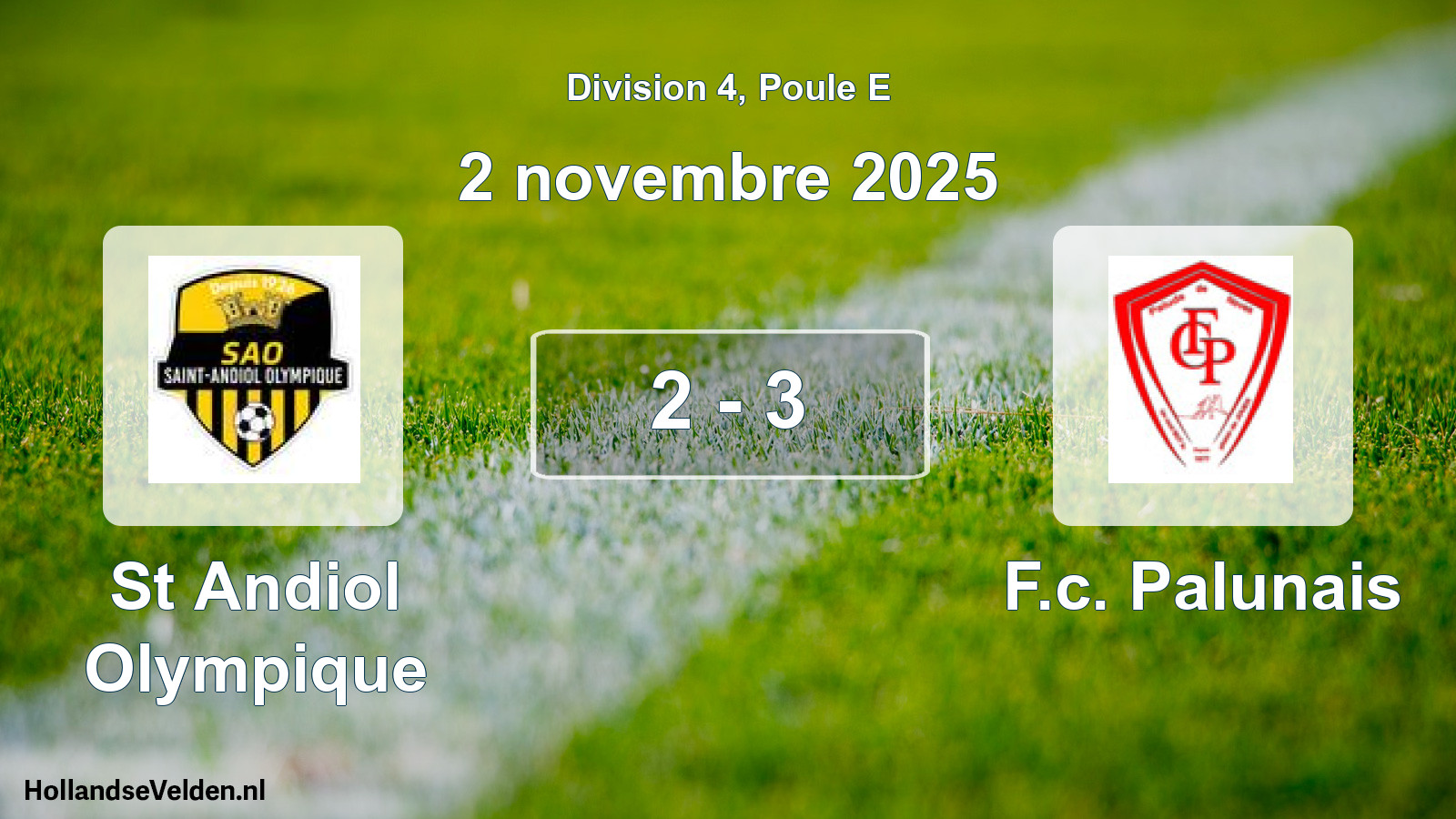 Total number of matches played: St Andiol Olympique - F.c. Palunais 2 - 3 (2 November 2025)