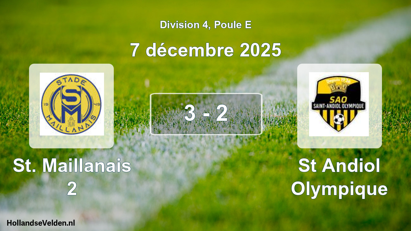 Total number of matches played: St. Maillanais 2 - St Andiol Olympique 3 - 2 (7 December 2025)