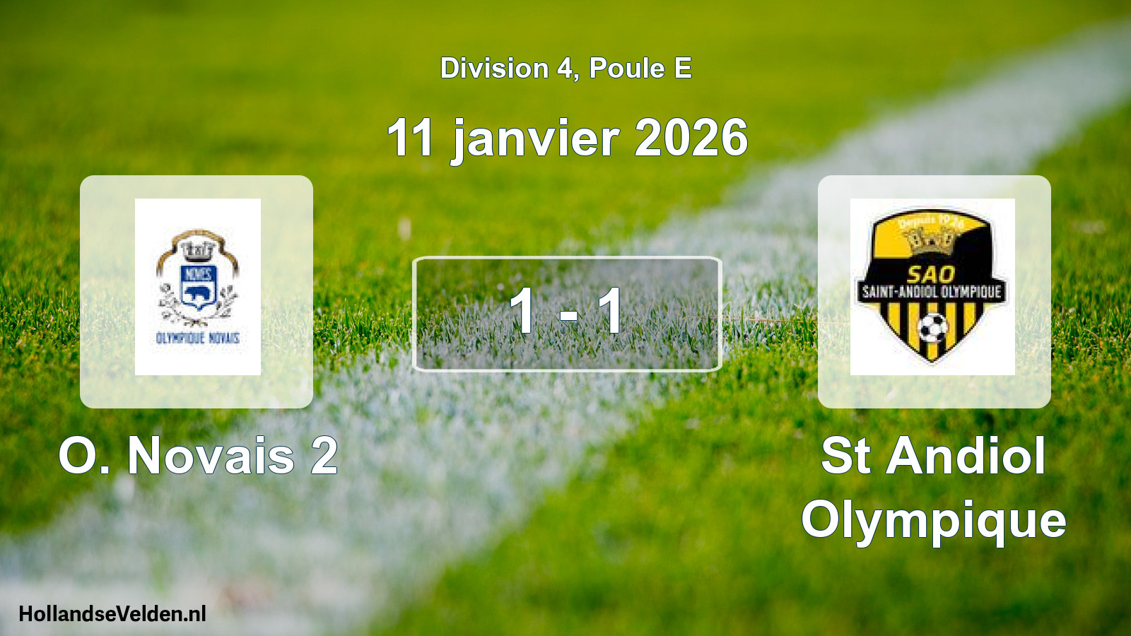Match joué: O. Novais 2 - St Andiol Olympique 1 - 1 (11 janvier 2026)