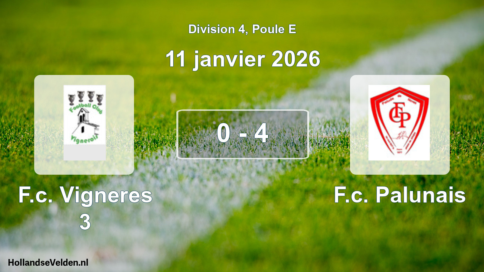 Total number of matches played: F.c. Vigneres 3 - F.c. Palunais 0 - 4 (11 January 2026)