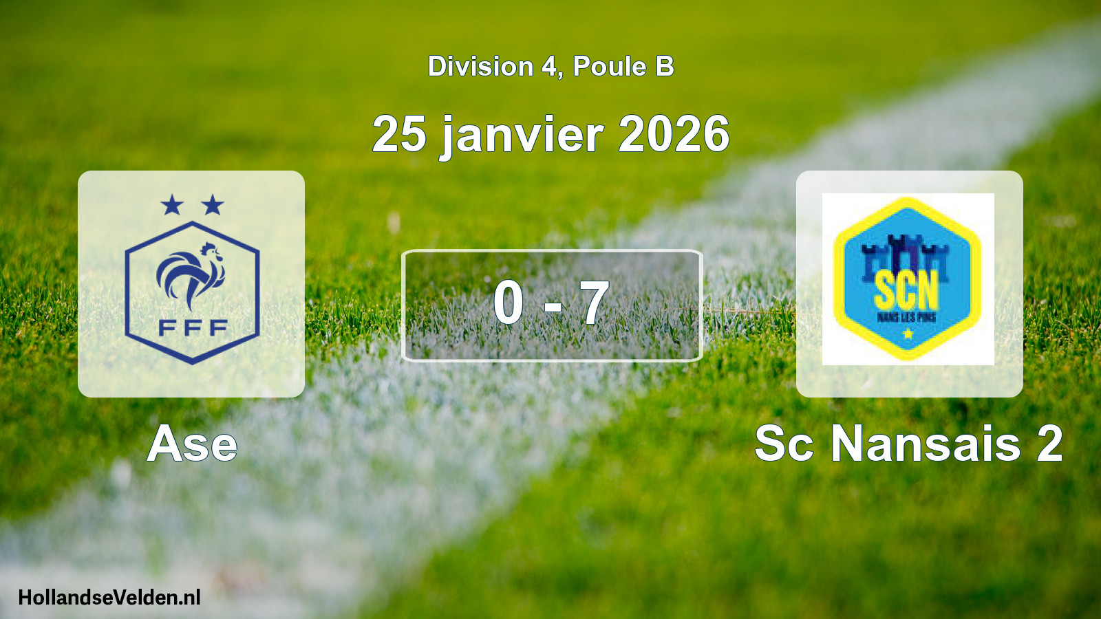 Match joué: Ase - Sc Nansais 2 0 - 7 (25 janvier 2026)