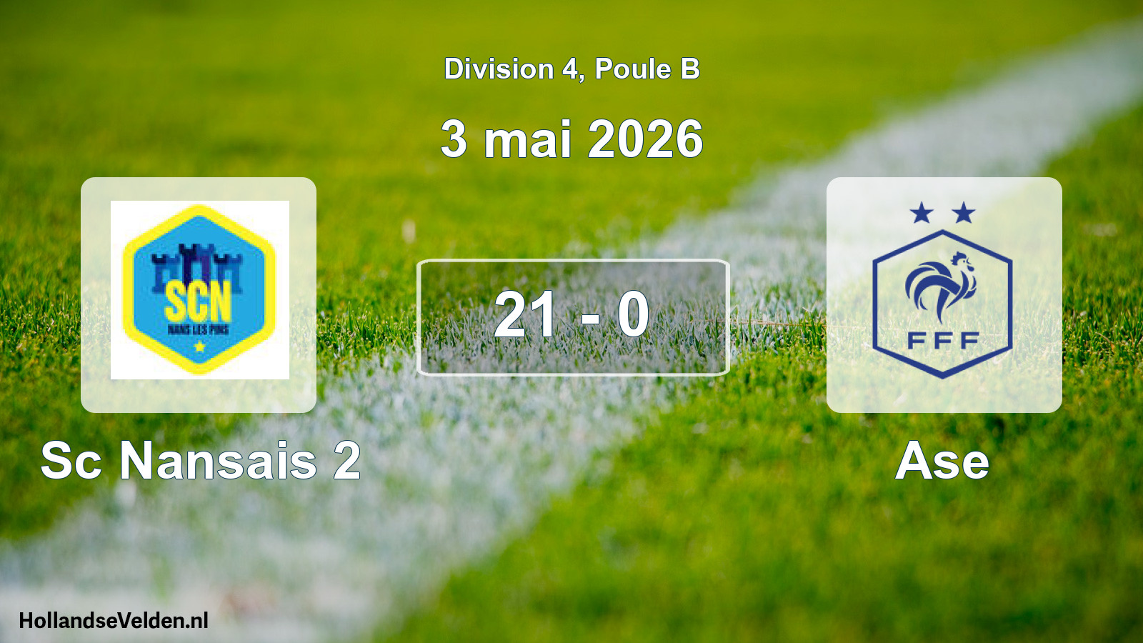 Match joué: Sc Nansais 2 - Ase 21 - 0 (3 mai 2026)