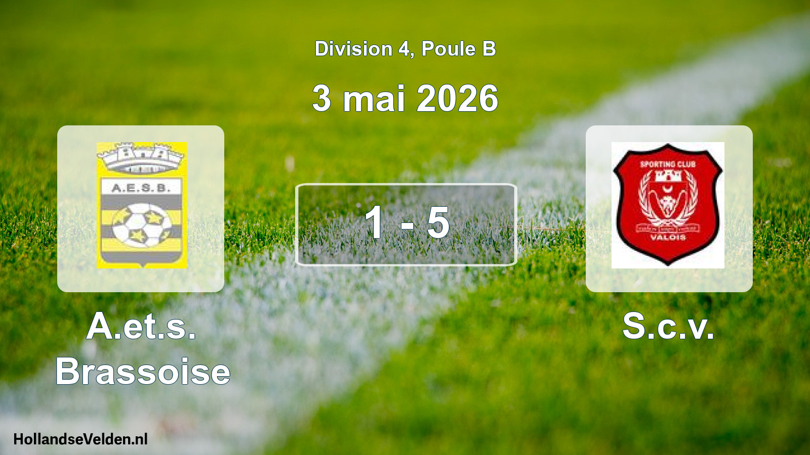 Total number of matches played: A.et.s. Brassoise - S.c.v. 1 - 5 (3 May 2026)