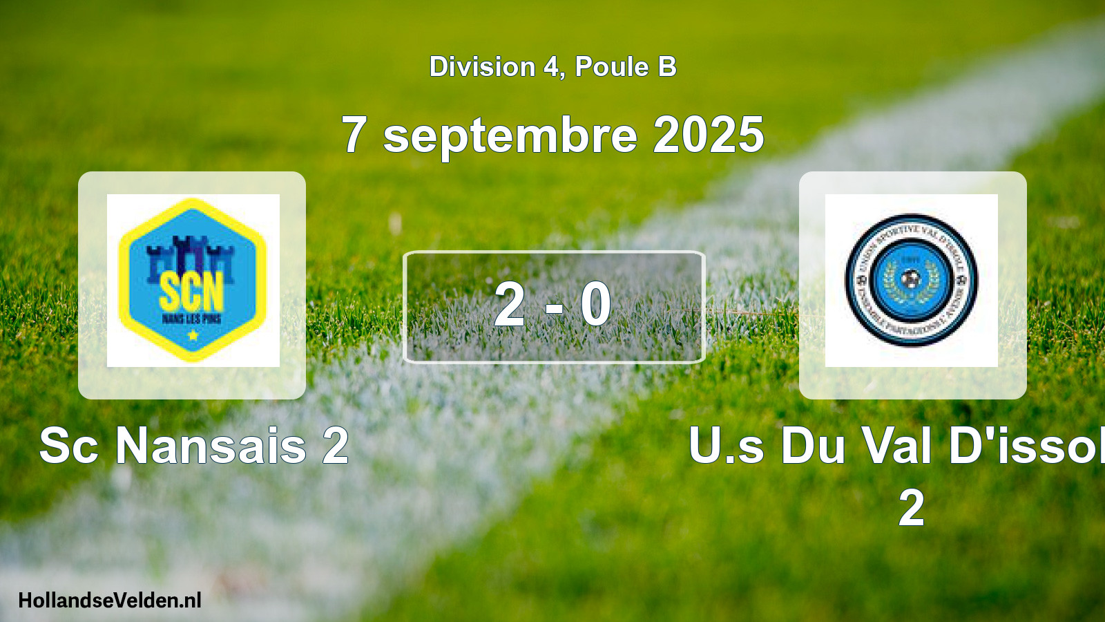 Match joué: Sc Nansais 2 - U.s Du Val D'issole 2 2 - 0 (7 septembre 2025)