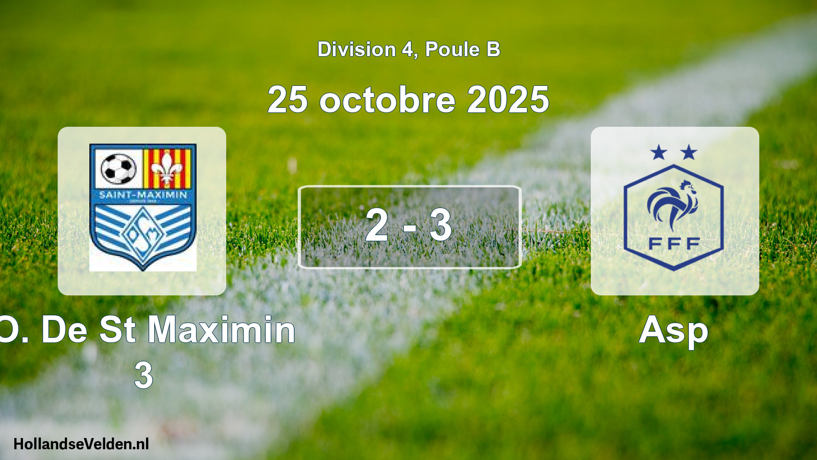 Match joué: O. De St Maximin 3 - Asp 2 - 3 (25 octobre 2025)