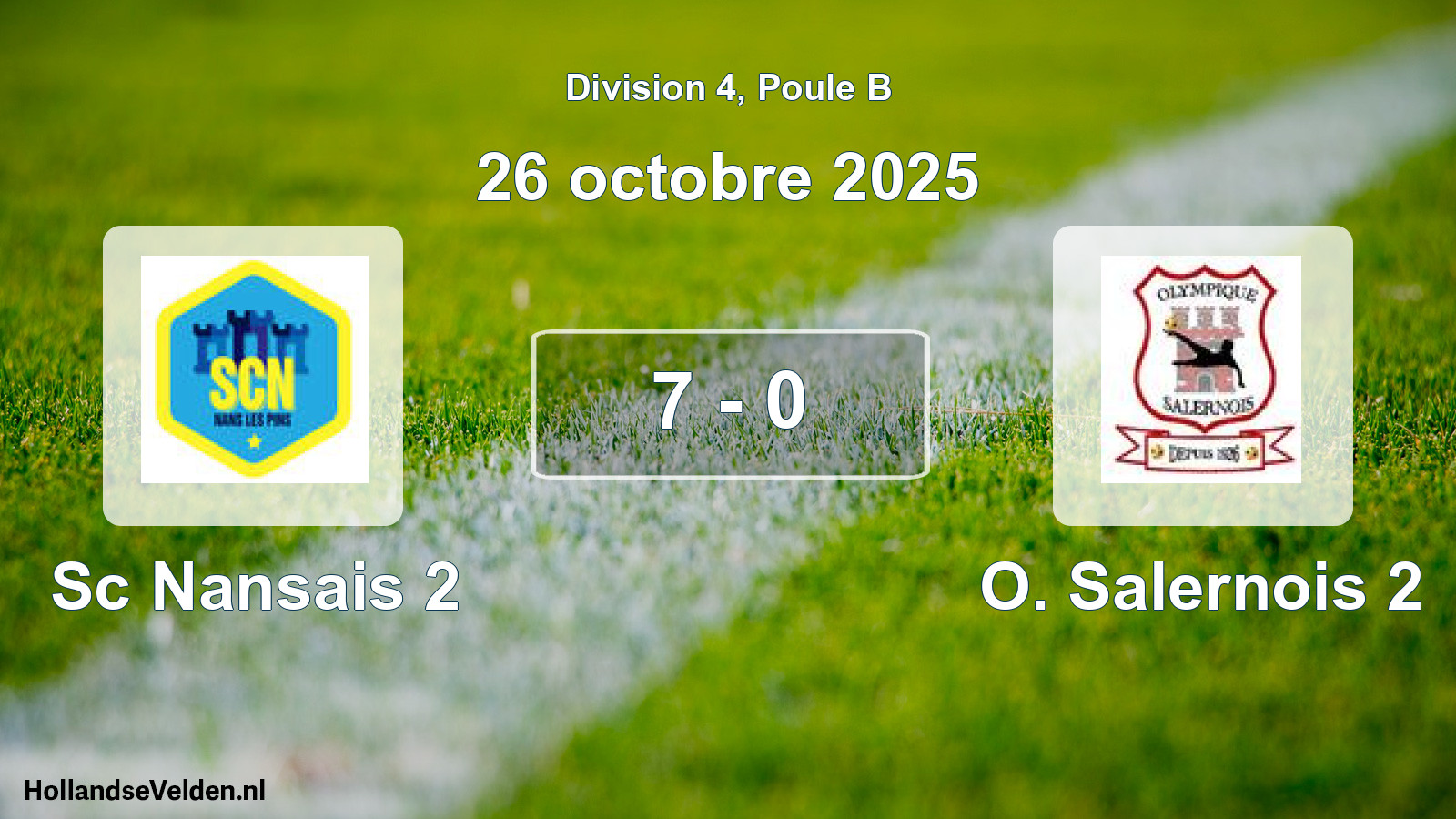 Gespeelde wedstrijd: Sc Nansais 2 - O. Salernois 2 7 - 0 (26 oktober 2025)