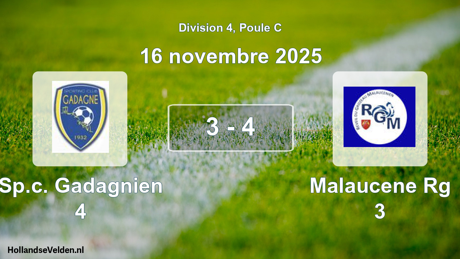 Gespeelde wedstrijd: Sp.c. Gadagnien 4 - Malaucene Rg 3 3 - 4 (16 november 2025)