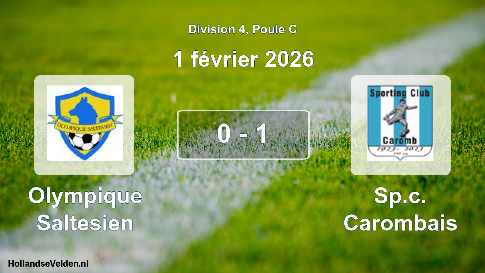 Gespeelde wedstrijd: Olympique Saltesien - Sp.c. Carombais 0 - 1 (1 februari 2026)