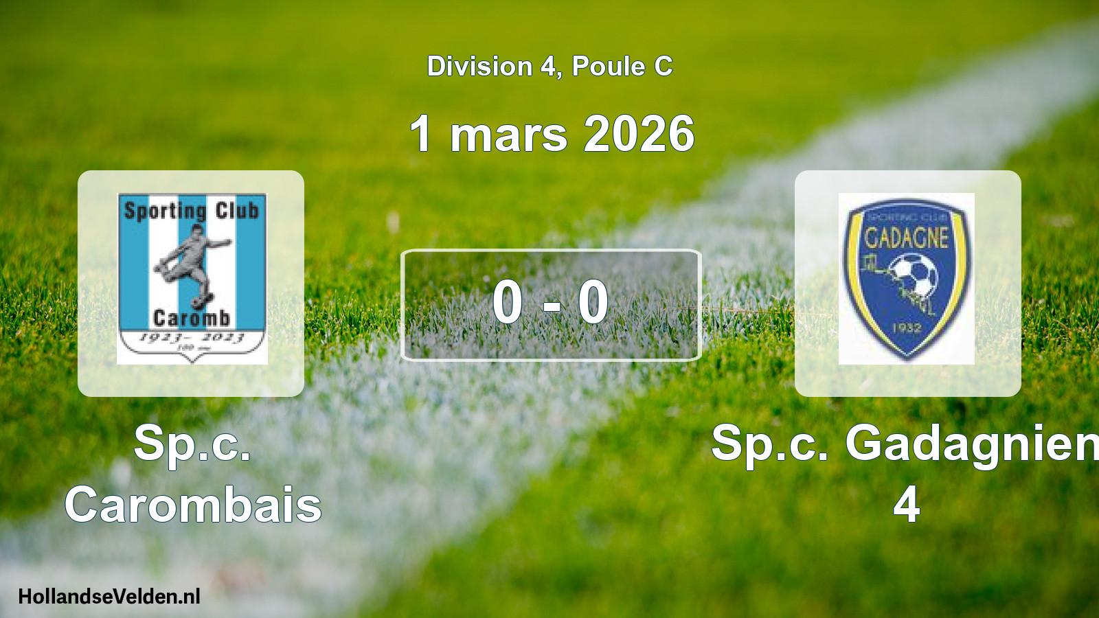 Total number of matches played: Sp.c. Carombais - Sp.c. Gadagnien 4 0 - 0 (1 March 2026)
