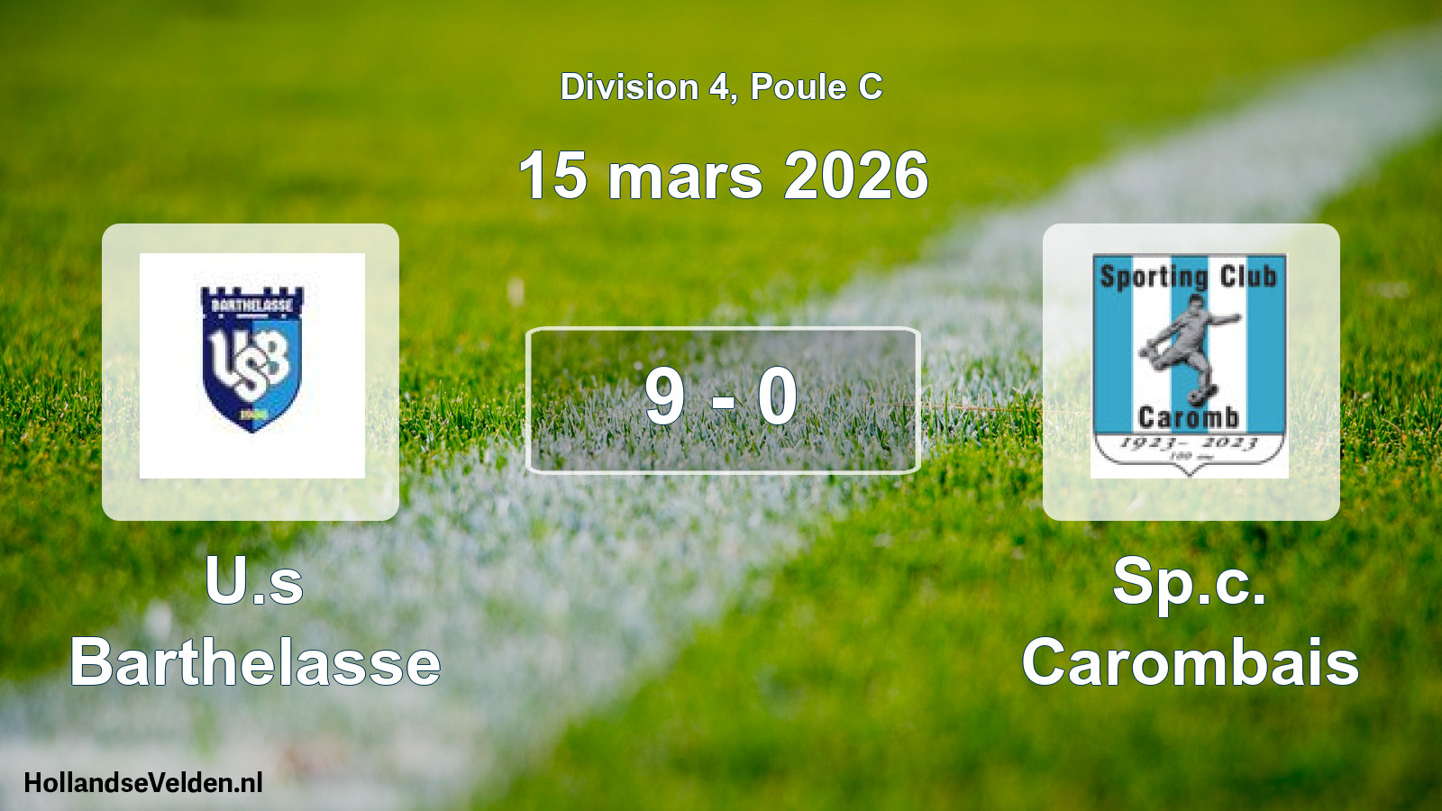 Total number of matches played: U.s Barthelasse - Sp.c. Carombais 9 - 0 (15 March 2026)