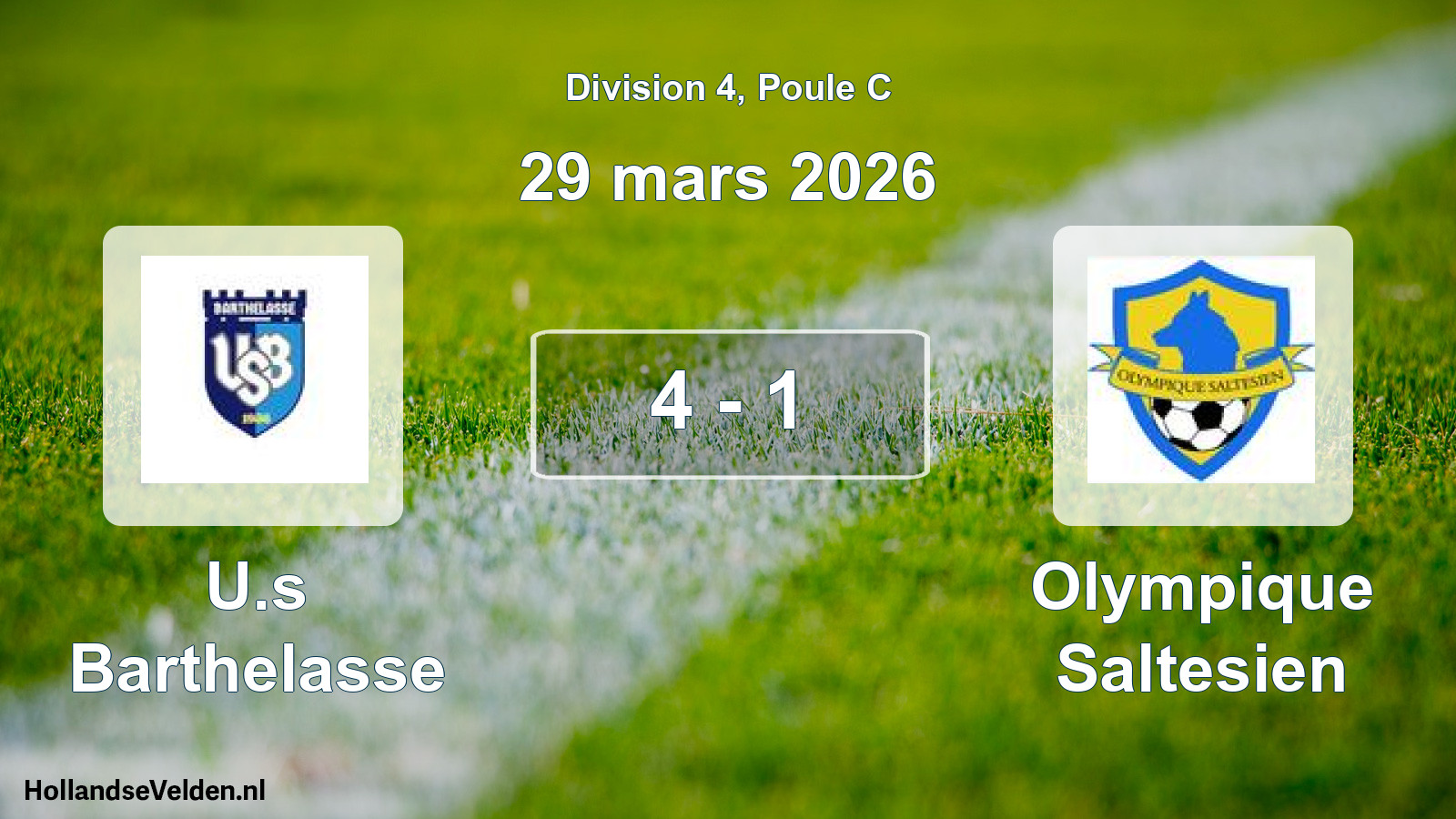 Gespeelde wedstrijd: U.s Barthelasse - Olympique Saltesien 4 - 1 (29 maart 2026)