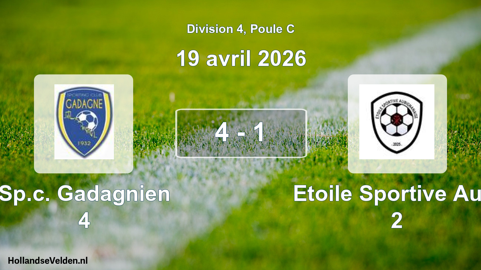Total number of matches played: Sp.c. Gadagnien 4 - Etoile Sportive Aubi 2 4 - 1 (19 April 2026)