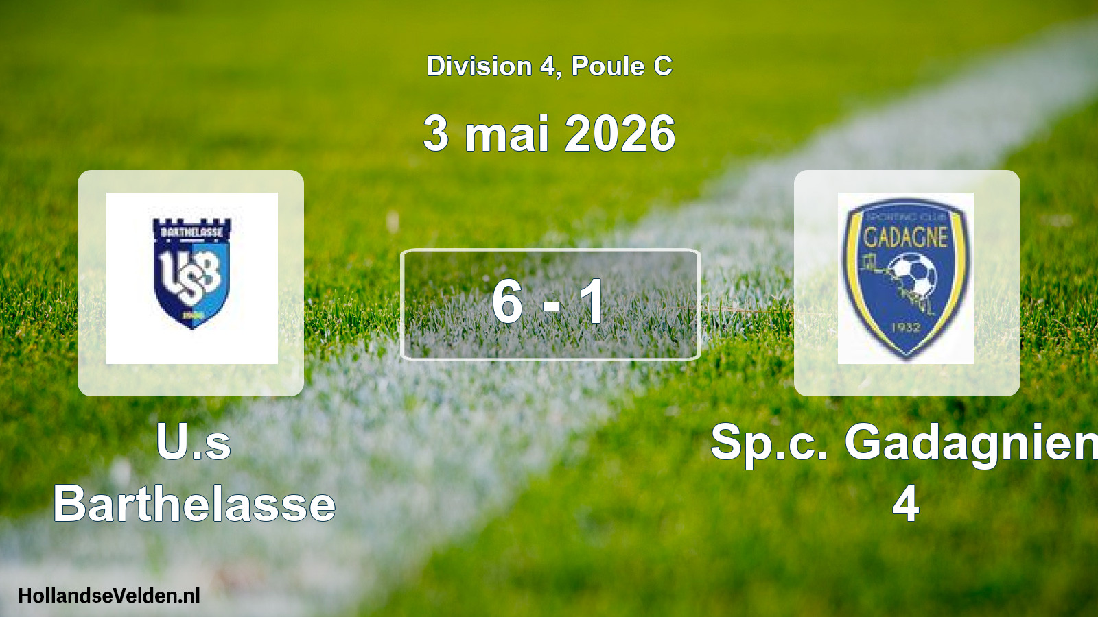 Match joué: U.s Barthelasse - Sp.c. Gadagnien 4 6 - 1 (3 mai 2026)