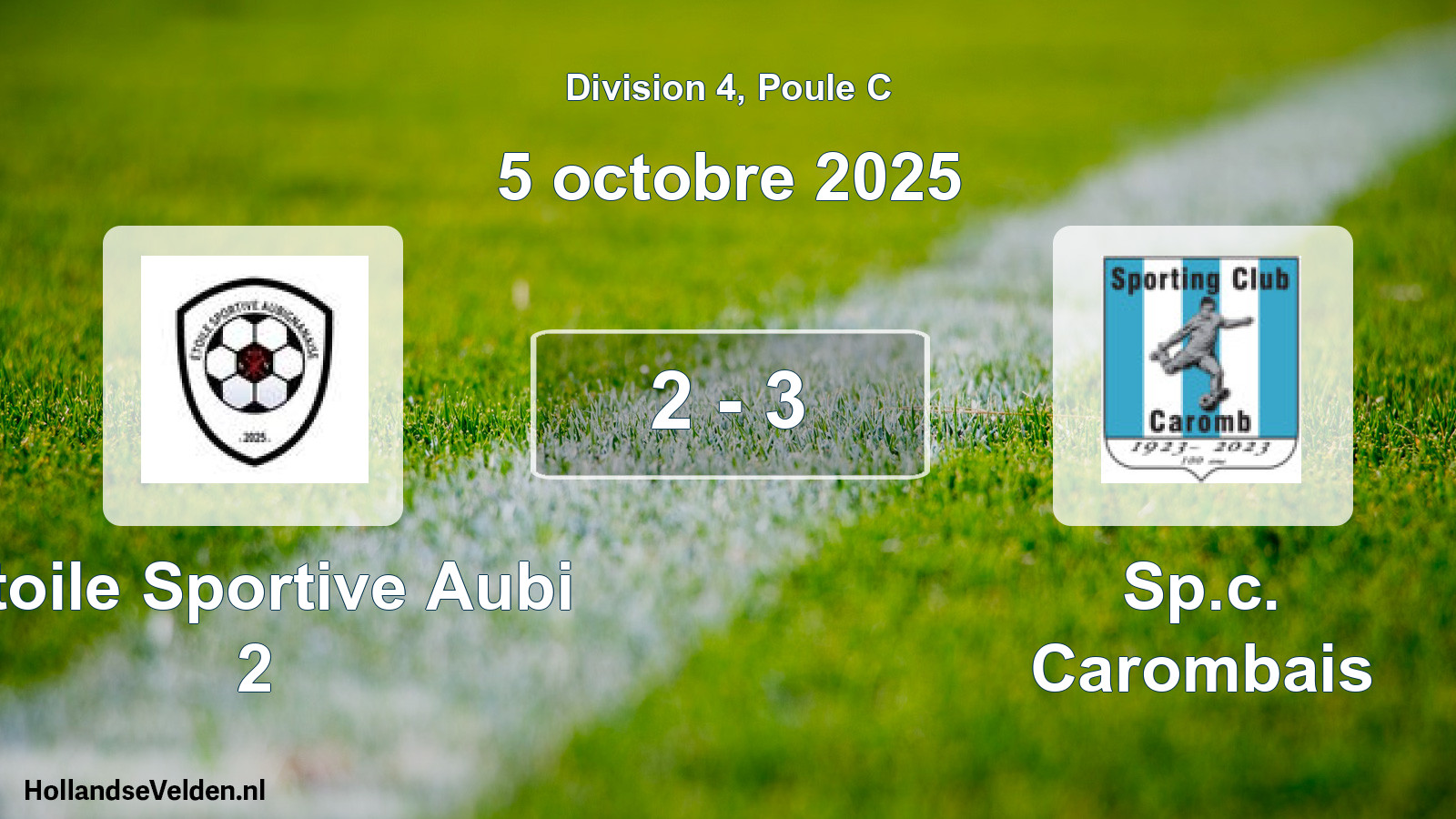 Match joué: Etoile Sportive Aubi 2 - Sp.c. Carombais 2 - 3 (5 octobre 2025)