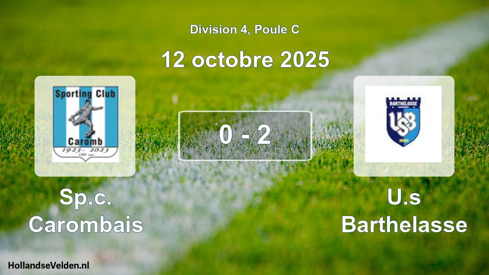 Match joué: Sp.c. Carombais - U.s Barthelasse 0 - 2 (12 octobre 2025)