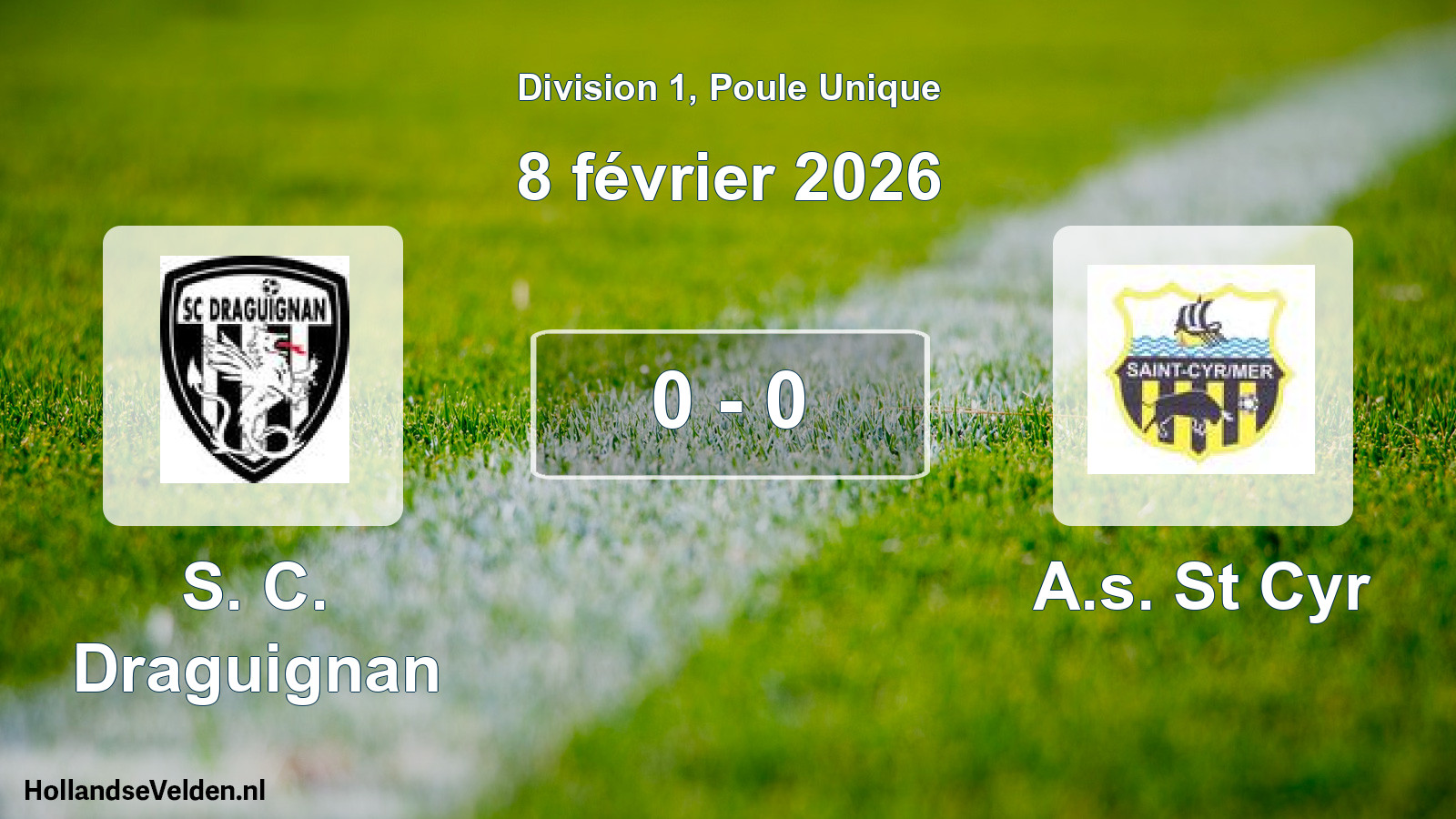 Match joué: S. C. Draguignan - A.s. St Cyr 0 - 0 (8 février 2026)