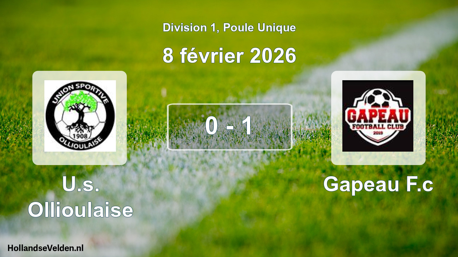 Total number of matches played: U.s. Ollioulaise - Gapeau F.c 0 - 1 (8 February 2026)