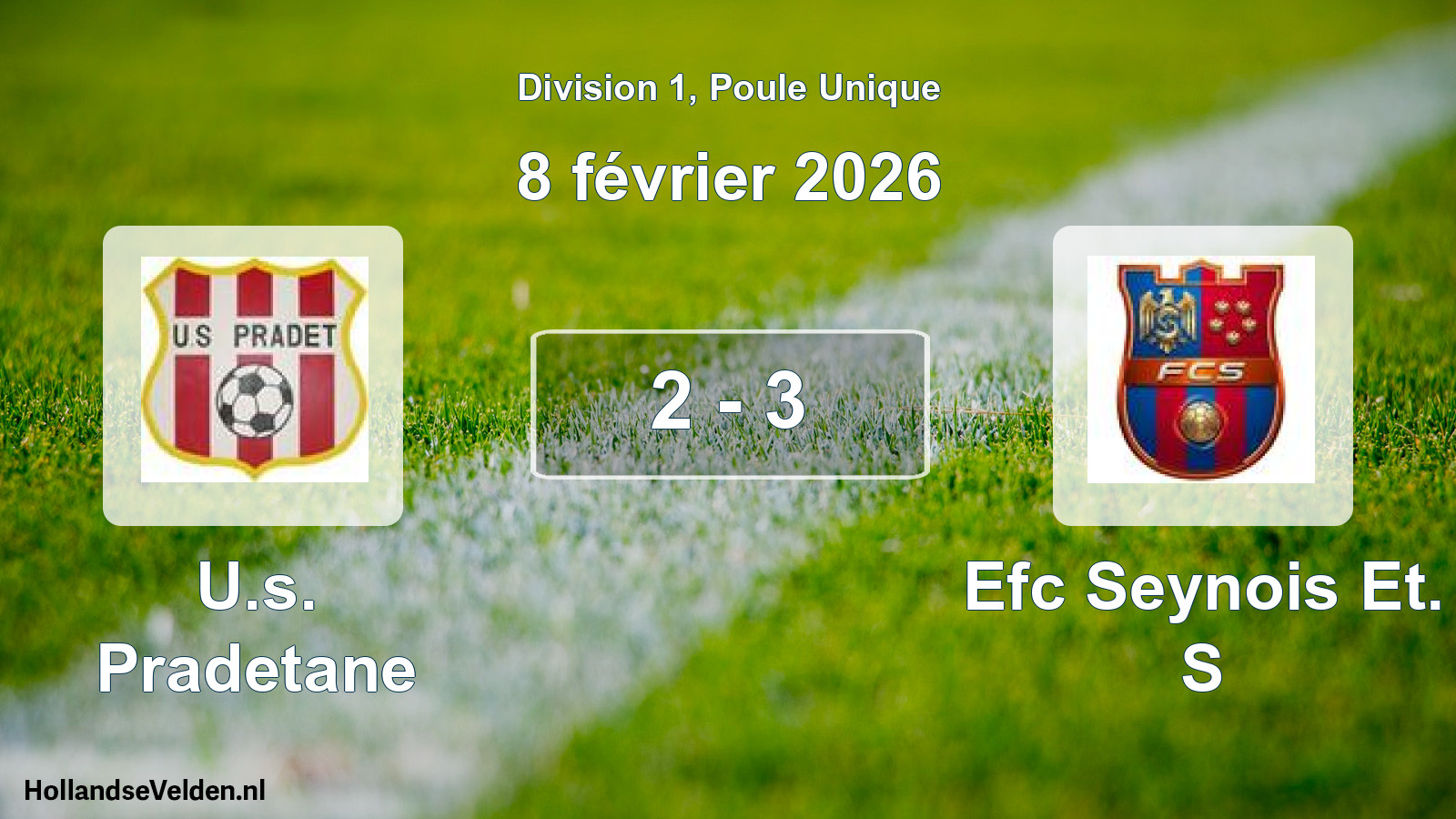 Total number of matches played: U.s. Pradetane - Efc Seynois Et. S 2 - 3 (8 February 2026)