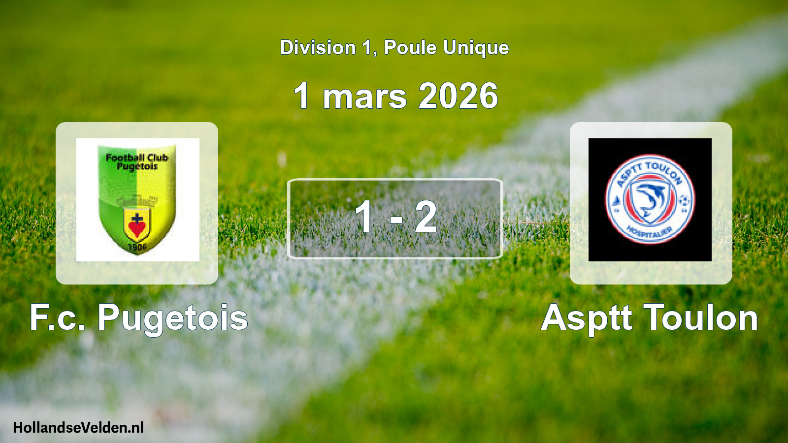 Total number of matches played: F.c. Pugetois - Asptt Toulon 1 - 2 (1 March 2026)