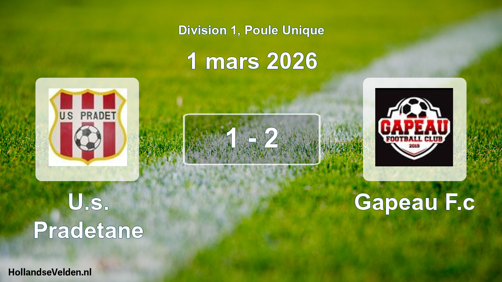 Total number of matches played: U.s. Pradetane - Gapeau F.c 1 - 2 (1 March 2026)