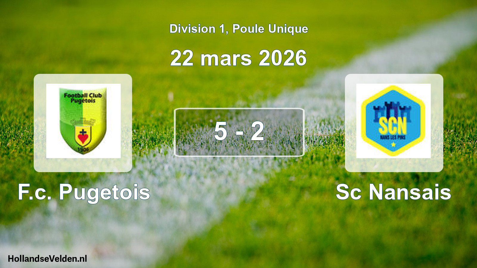 Total number of matches played: F.c. Pugetois - Sc Nansais 5 - 2 (22 March 2026)