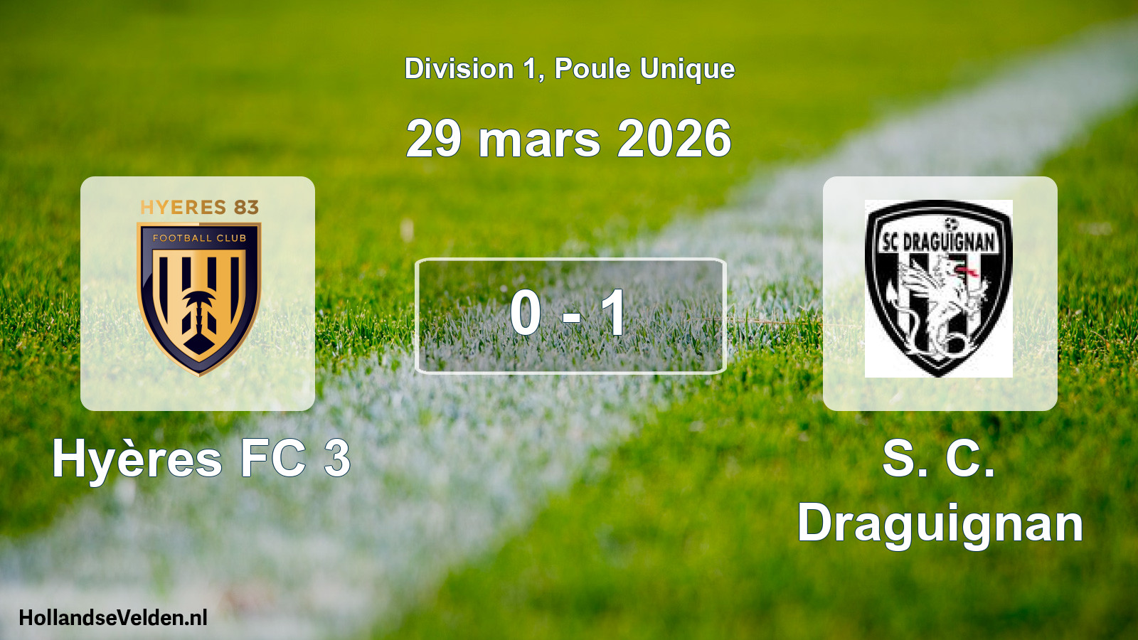 Total number of matches played: Hyères FC 3 - S. C. Draguignan 0 - 1 (29 March 2026)