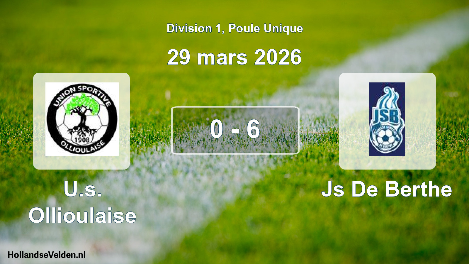 Match joué: U.s. Ollioulaise - Js De Berthe 0 - 6 (29 mars 2026)