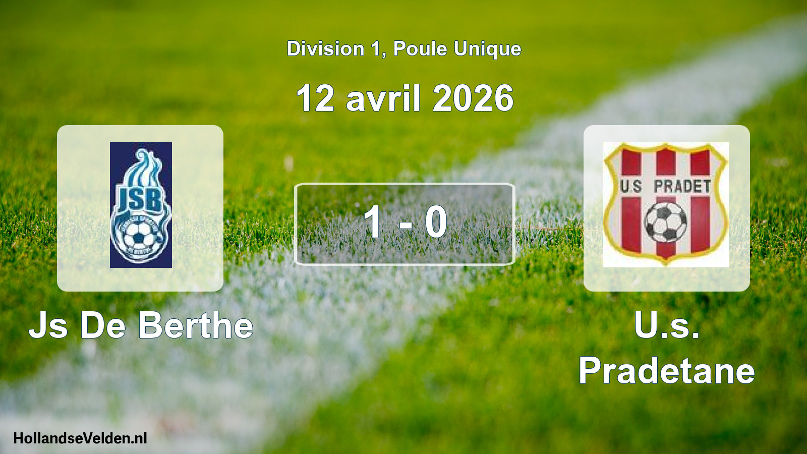 Match joué: Js De Berthe - U.s. Pradetane 1 - 0 (12 avril 2026)
