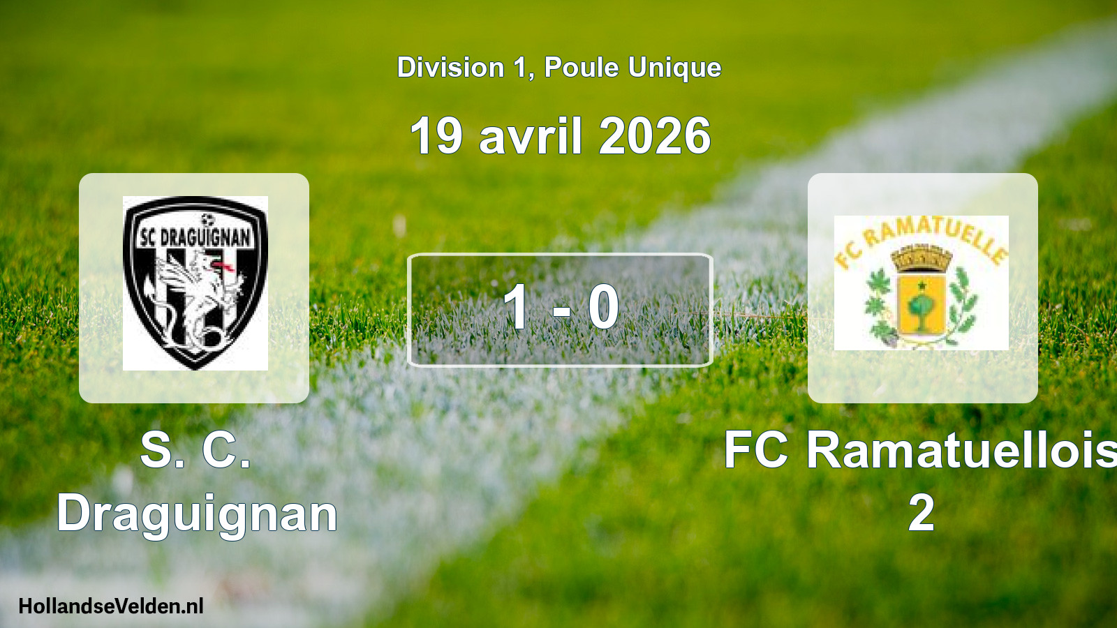 Total number of matches played: S. C. Draguignan - FC Ramatuellois 2 1 - 0 (19 April 2026)