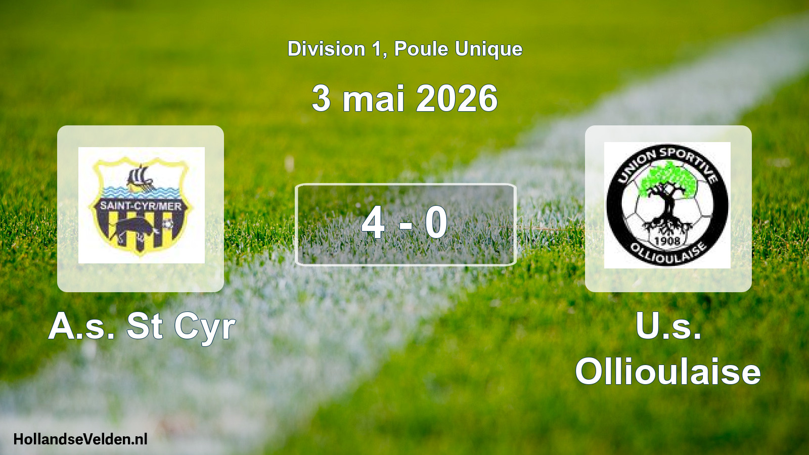 Total number of matches played: A.s. St Cyr - U.s. Ollioulaise 4 - 0 (3 May 2026)