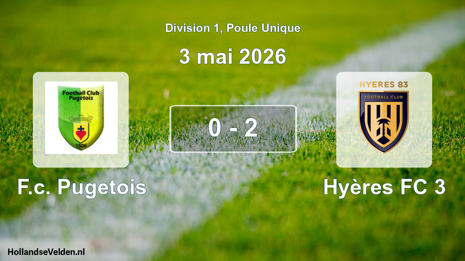 Total number of matches played: F.c. Pugetois - Hyères FC 3 0 - 2 (3 May 2026)