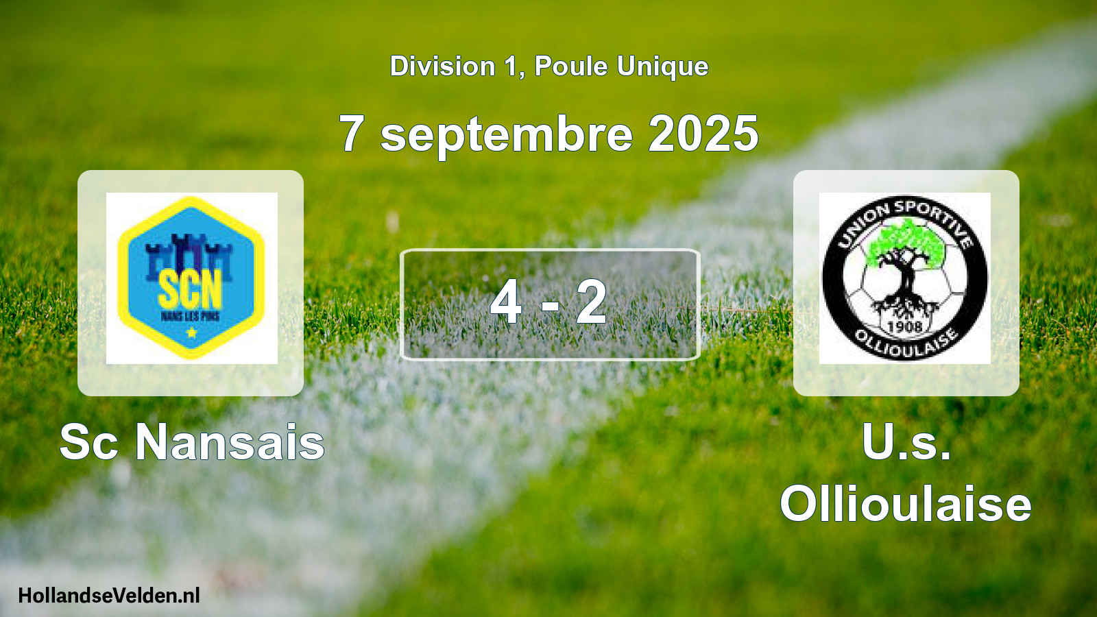 Total number of matches played: Sc Nansais - U.s. Ollioulaise 4 - 2 (7 September 2025)