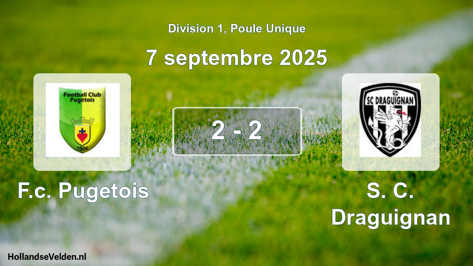 Total number of matches played: F.c. Pugetois - S. C. Draguignan 2 - 2 (7 September 2025)