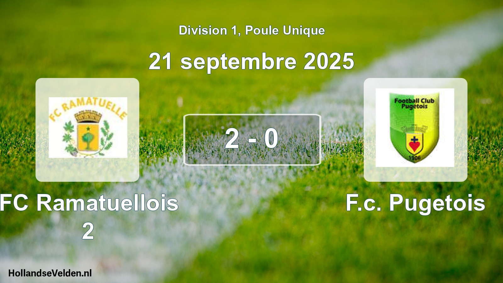 Match joué: FC Ramatuellois 2 - F.c. Pugetois 2 - 0 (21 septembre 2025)