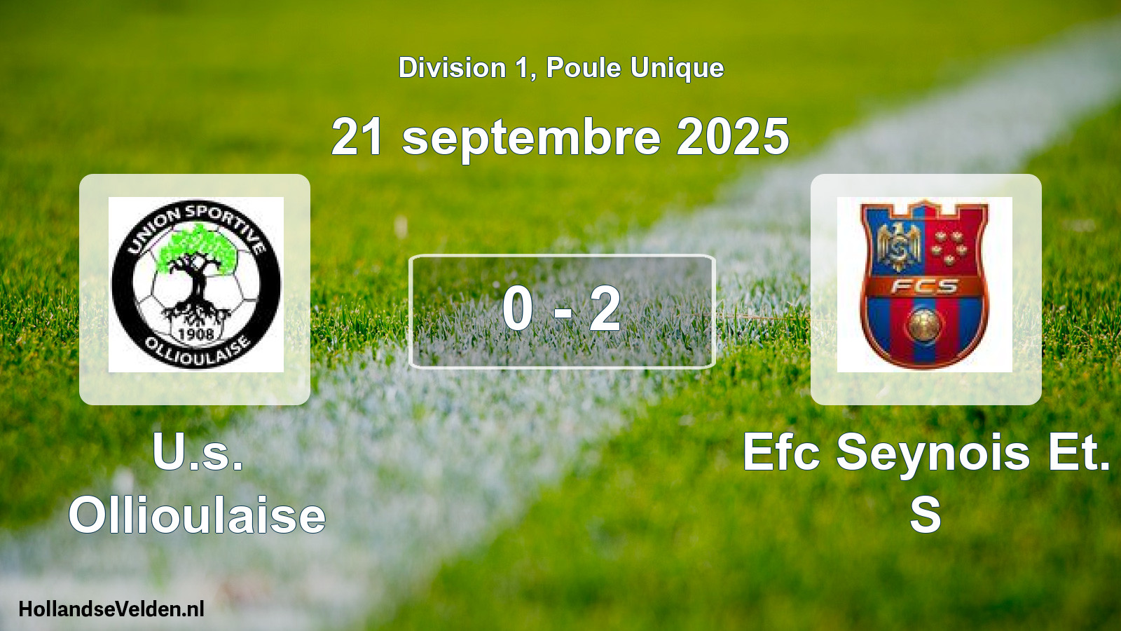 Total number of matches played: U.s. Ollioulaise - Efc Seynois Et. S 0 - 2 (21 September 2025)