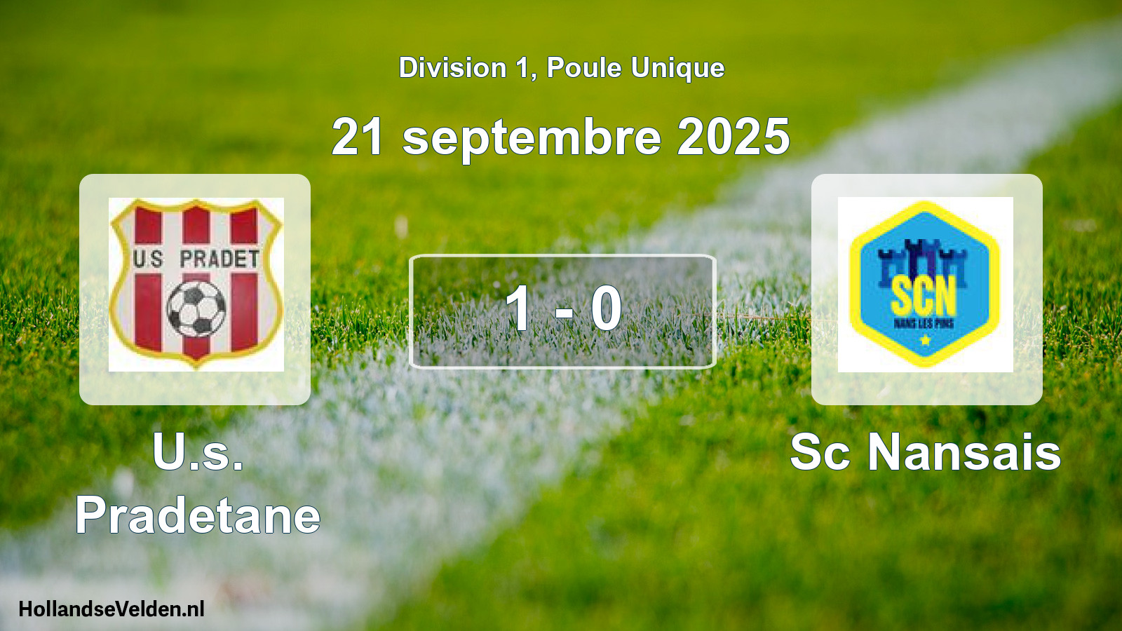 Total number of matches played: U.s. Pradetane - Sc Nansais 1 - 0 (21 September 2025)