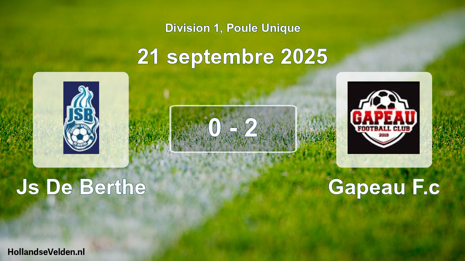 Total number of matches played: Js De Berthe - Gapeau F.c 0 - 2 (21 September 2025)
