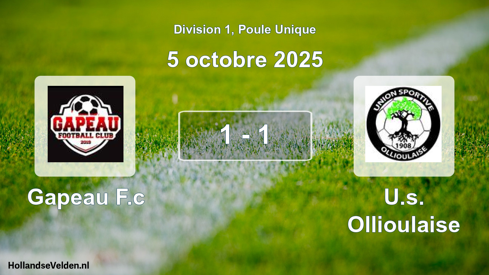 Total number of matches played: Gapeau F.c - U.s. Ollioulaise 1 - 1 (5 October 2025)