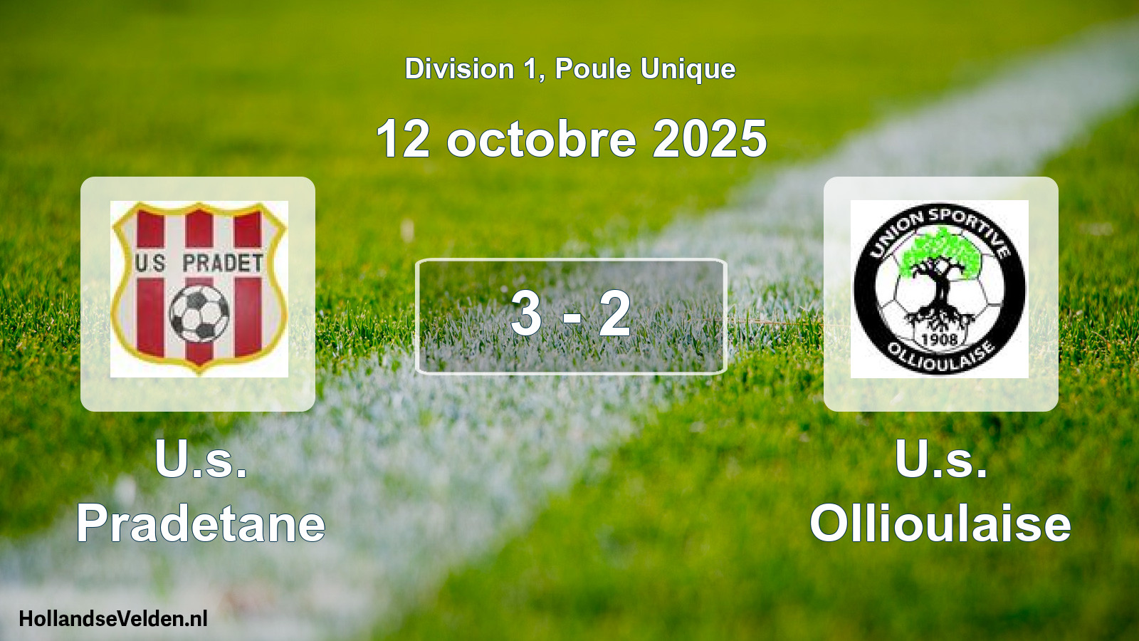 Match joué: U.s. Pradetane - U.s. Ollioulaise 3 - 2 (12 octobre 2025)