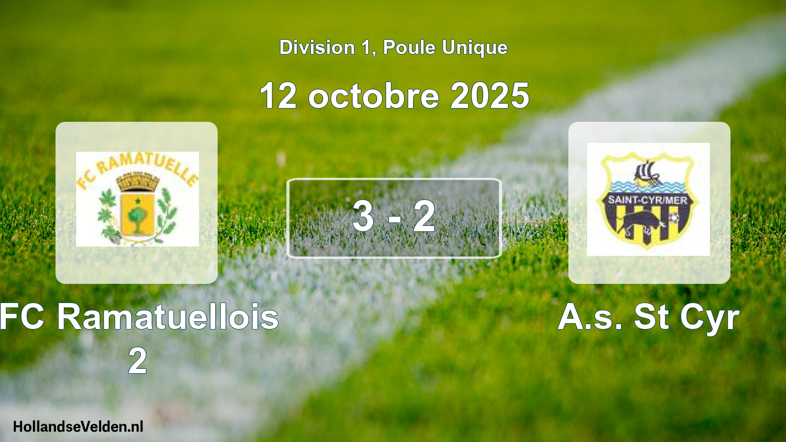 Match joué: FC Ramatuellois 2 - A.s. St Cyr 3 - 2 (12 octobre 2025)