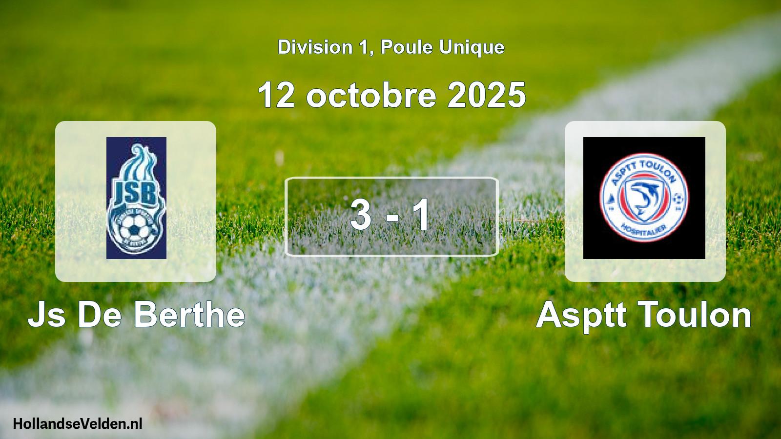 Match joué: Js De Berthe - Asptt Toulon 3 - 1 (12 octobre 2025)