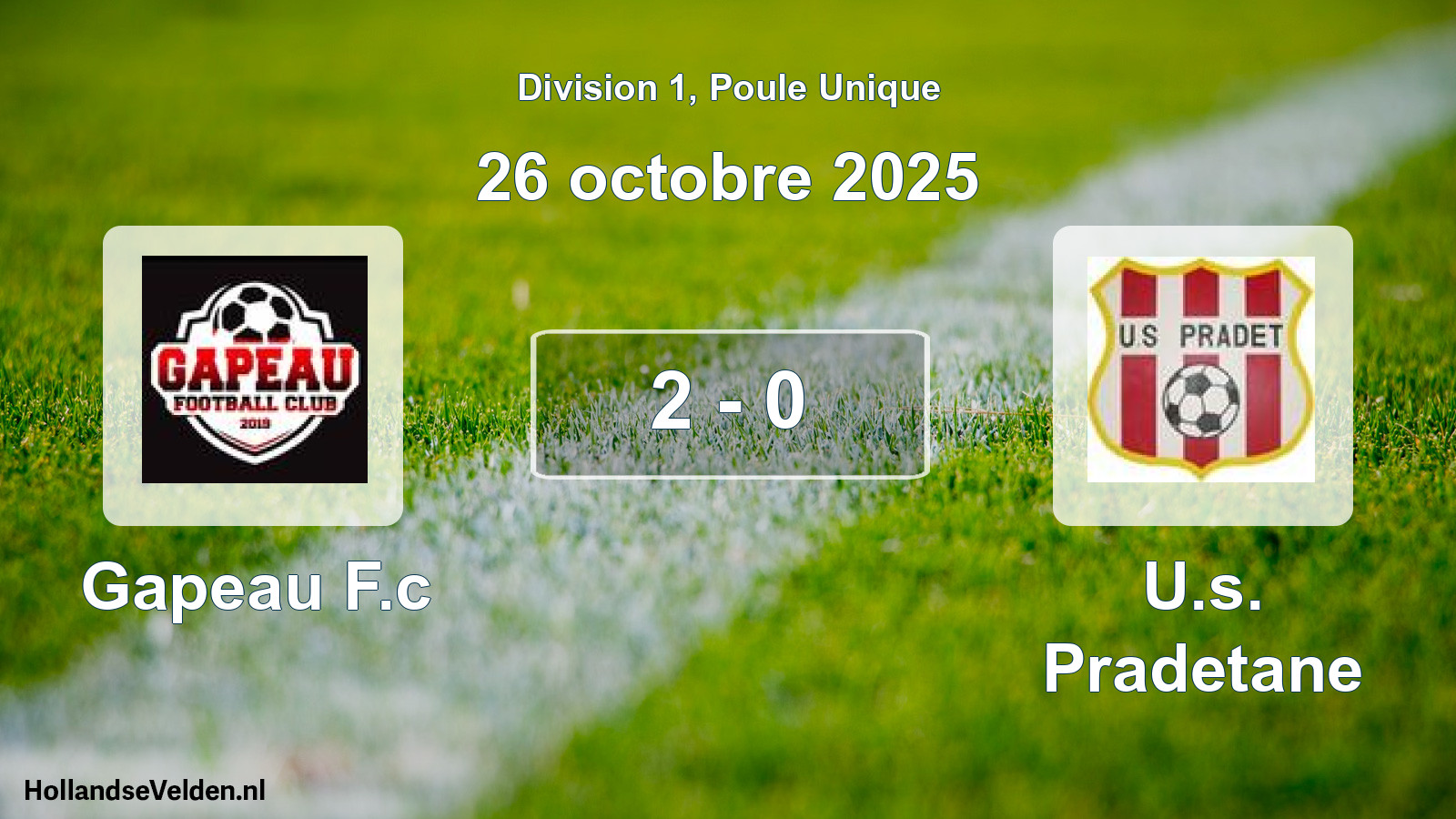 Total number of matches played: Gapeau F.c - U.s. Pradetane 2 - 0 (26 October 2025)
