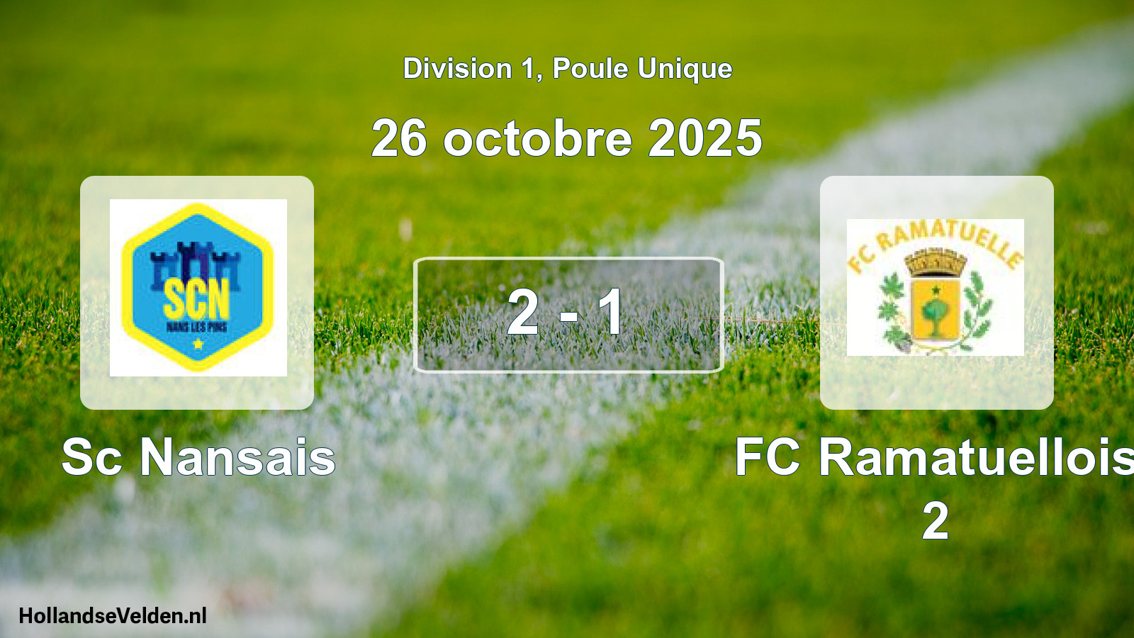 Match joué: Sc Nansais - FC Ramatuellois 2 2 - 1 (26 octobre 2025)