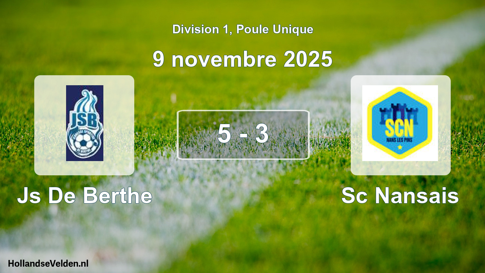 Match joué: Js De Berthe - Sc Nansais 5 - 3 (9 novembre 2025)