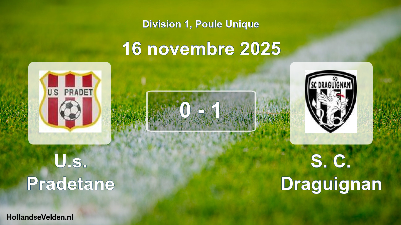 Total number of matches played: U.s. Pradetane - S. C. Draguignan 0 - 1 (16 November 2025)
