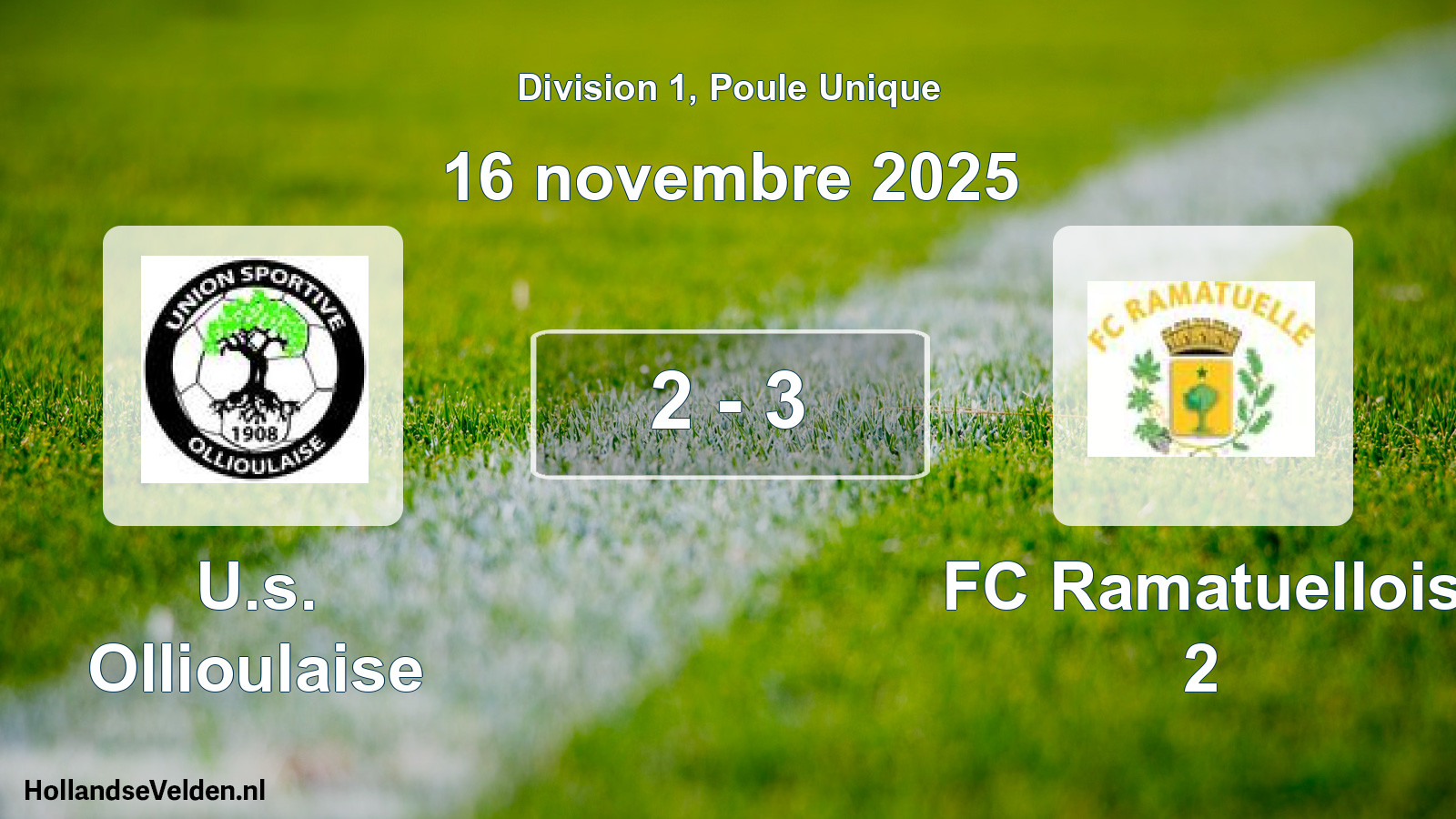 Total number of matches played: U.s. Ollioulaise - FC Ramatuellois 2 2 - 3 (16 November 2025)